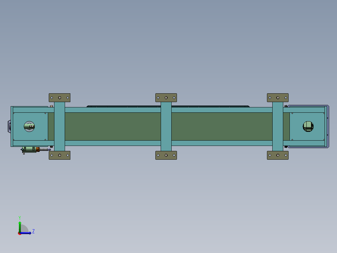头尾式单轴变位机 3D图 机械设计自动化3D模型参考文件文件素材左视图