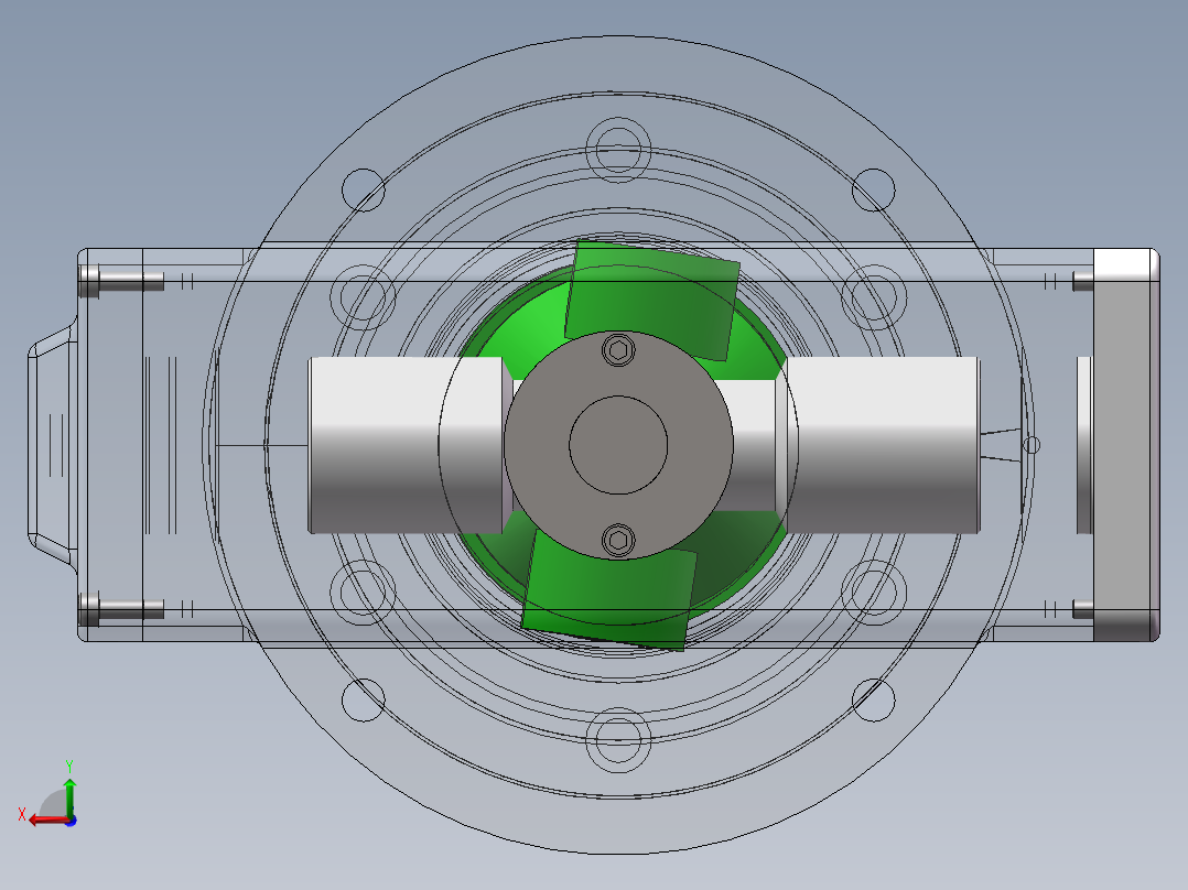 斜坡式柱塞泵3d图纸液压柱塞泵+仿真+CAD图纸CCY14柱塞泵3d模型后视图
