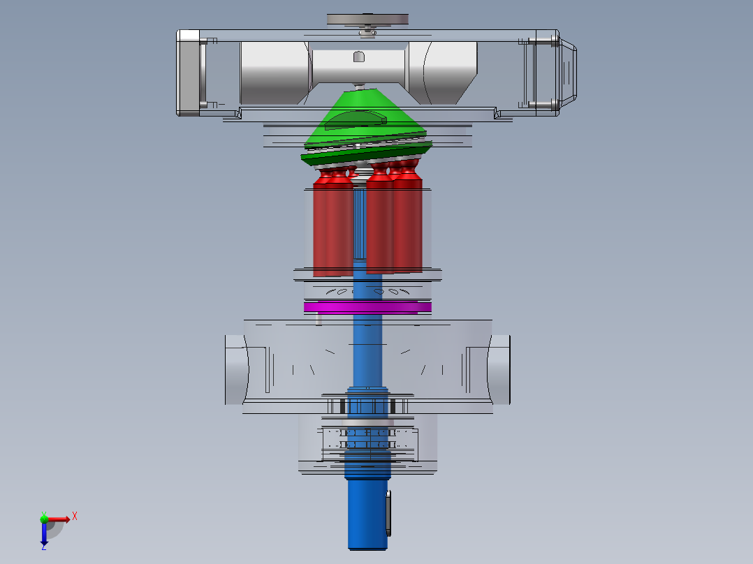 斜坡式柱塞泵3d图纸液压柱塞泵+仿真+CAD图纸CCY14柱塞泵3d模型俯视图