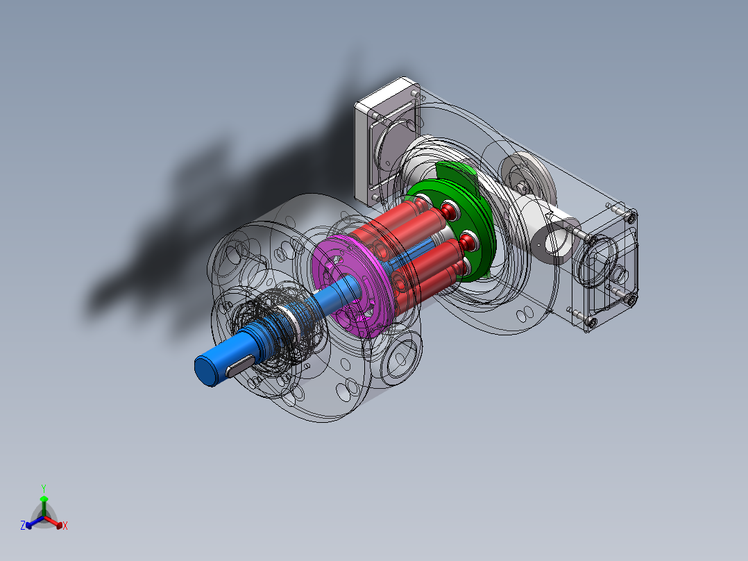 斜坡式柱塞泵3d图纸液压柱塞泵+仿真+CAD图纸CCY14柱塞泵3d模型正等轴测图