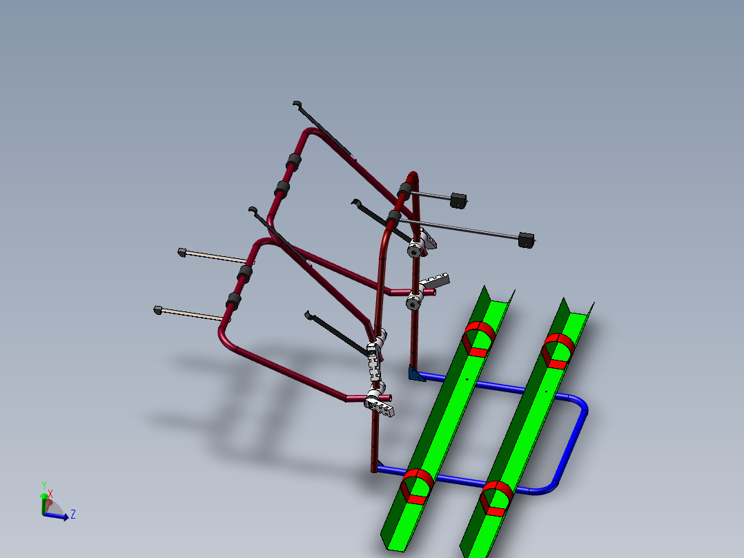 轿车用自行车固定架设计3D图纸 自行车固定车架CAD图纸三维模型