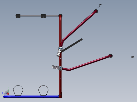 轿车用自行车固定架设计3D图纸 自行车固定车架CAD图纸三维模型右视缩略图