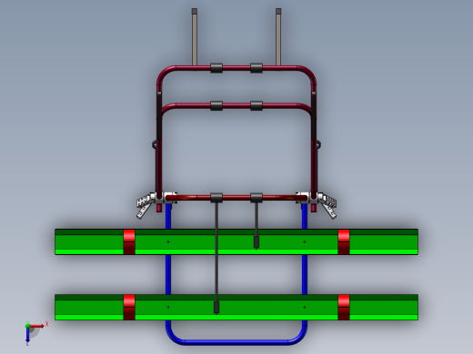 轿车用自行车固定架设计3D图纸 自行车固定车架CAD图纸三维模型俯视缩略图