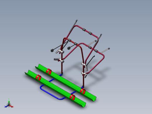 轿车用自行车固定架设计3D图纸 自行车固定车架CAD图纸三维模型正等轴测缩略图