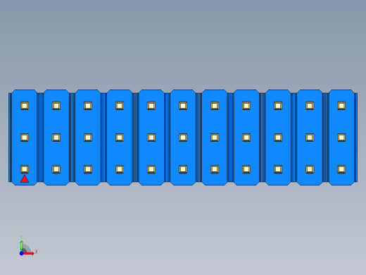 彩色公头100mil（2.54mm）系列-DS1021_blue_3x11p_100mil_Type43_rev1.0前视缩略图