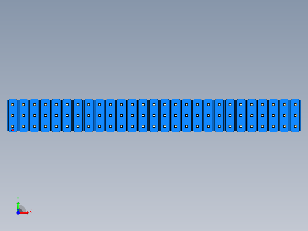 彩色公头100mil（2.54mm）系列-DS1021_blue_3x27p_100mil_Type19_rev1.0前视图