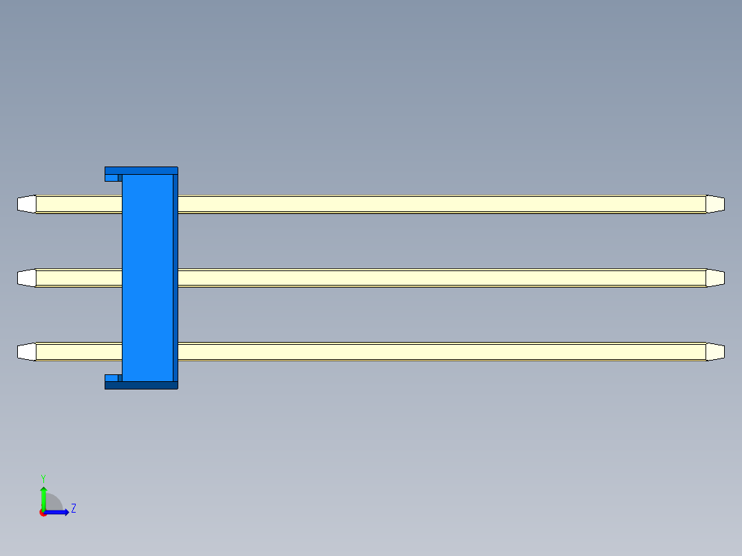 彩色公头100mil（2.54mm）系列-DS1021_blue_3x27p_100mil_Type19_rev1.0左视图