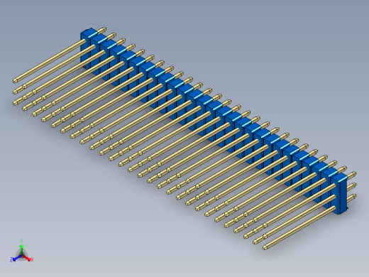 彩色公头100mil（2.54mm）系列-DS1021_blue_3x27p_100mil_Type19_rev1.0正等轴测缩略图