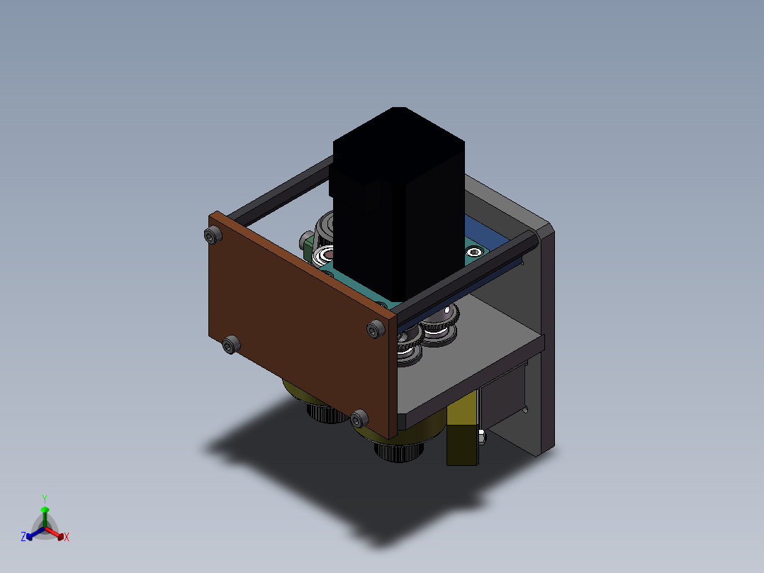 一组海绵清洁机构正等轴测图