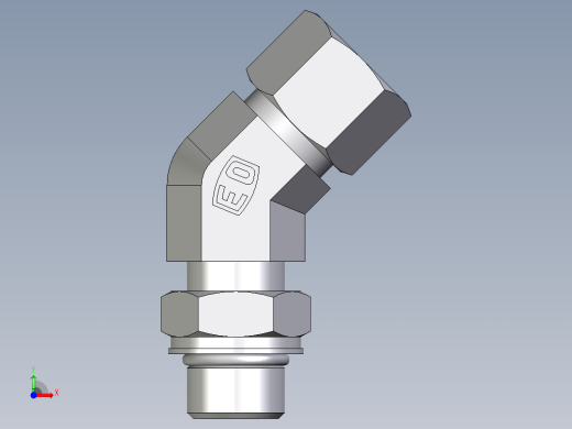 卡套式工业通用硬管接头EO_Adjustable_locknut_45_deg_elbow_VEE12SMORCF前视缩略图