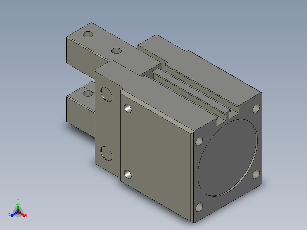 普通气爪PH09-40正等轴测图
