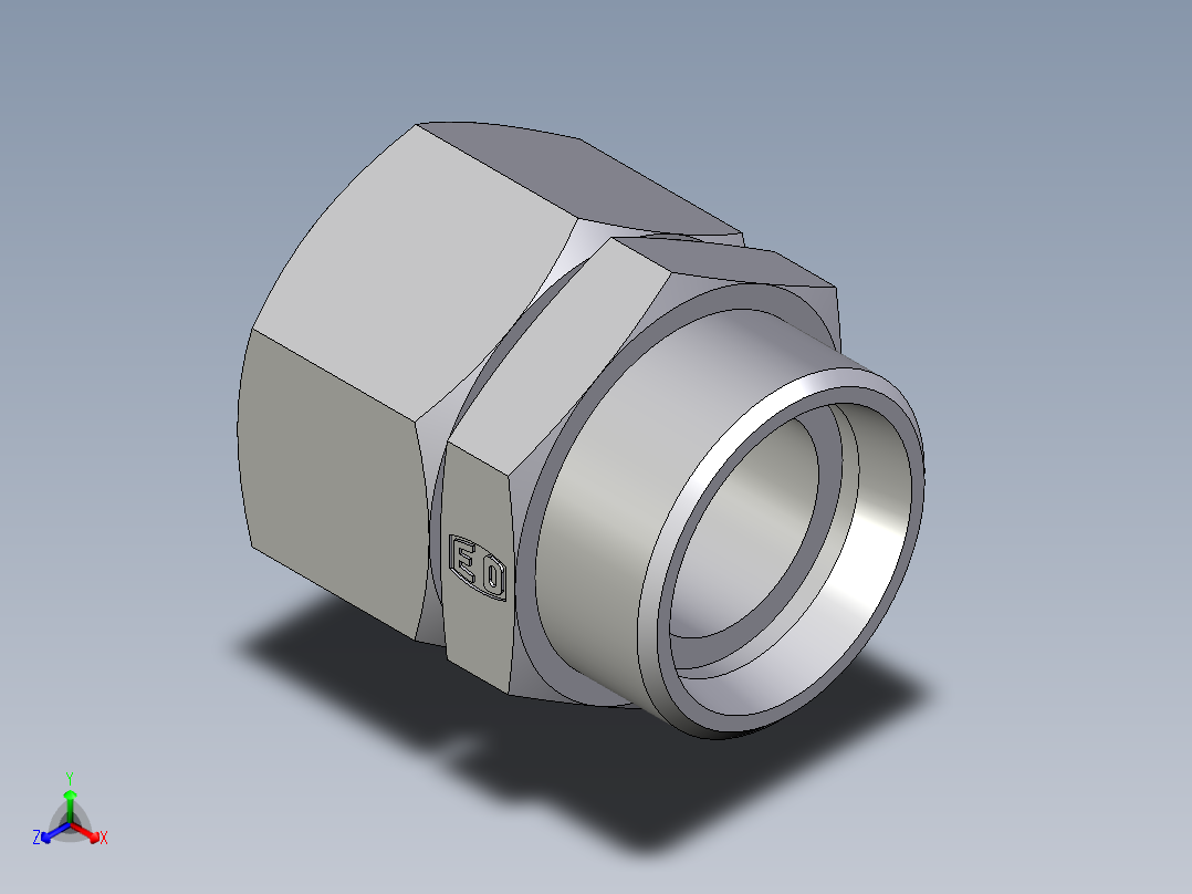 卡套式工业通用硬管接头EO_Distance_piece_adapter_DA28LOMDCF主视图