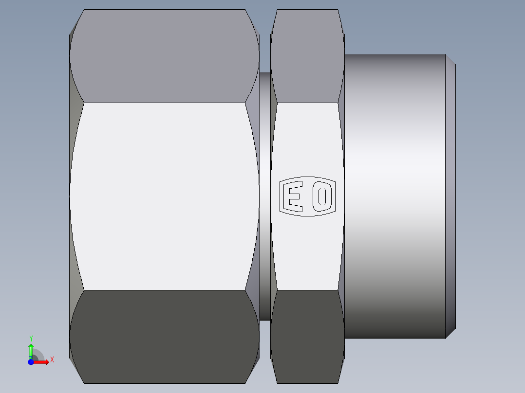 卡套式工业通用硬管接头EO_Distance_piece_adapter_DA28LOMDCF前视图