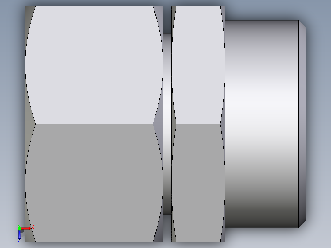 卡套式工业通用硬管接头EO_Distance_piece_adapter_DA28LOMDCF俯视图