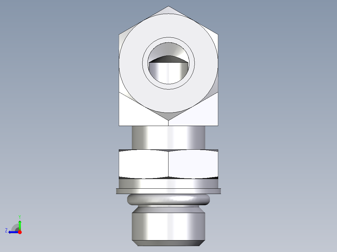 卡套式工业通用硬管接头EO_Adjustable_Locknut_elbow_WEE10LMORCF右视图