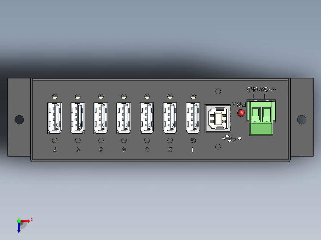 ST7200USBM工业USB集线器俯视图