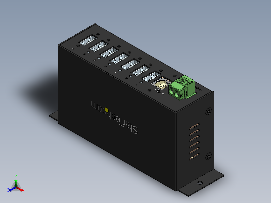 ST7200USBM工业USB集线器正等轴测图