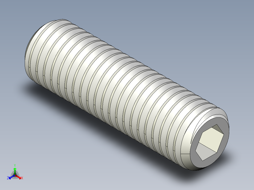 DIN 913-ISO 4026 固定螺钉-M12 L=40.STEP正等轴测图