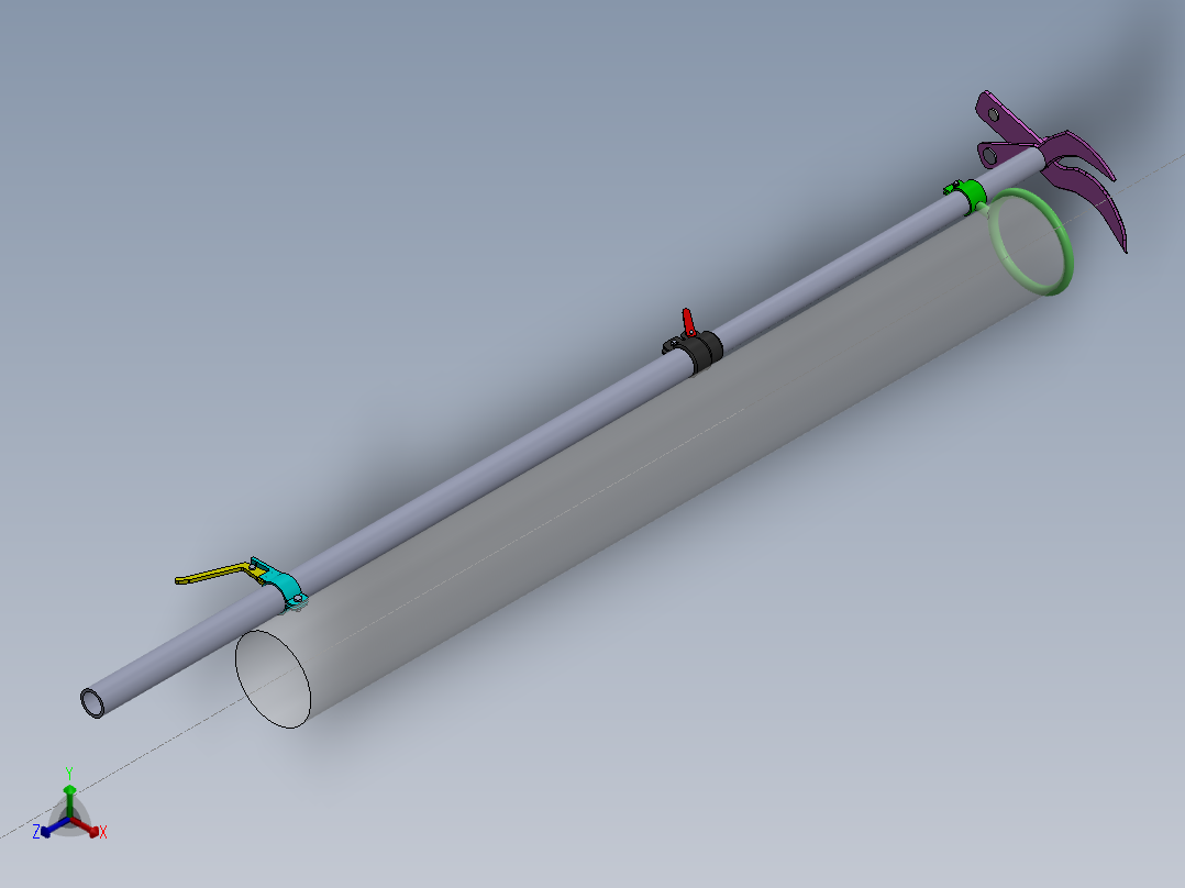 手持式水果采摘装置SW三维正等轴测图