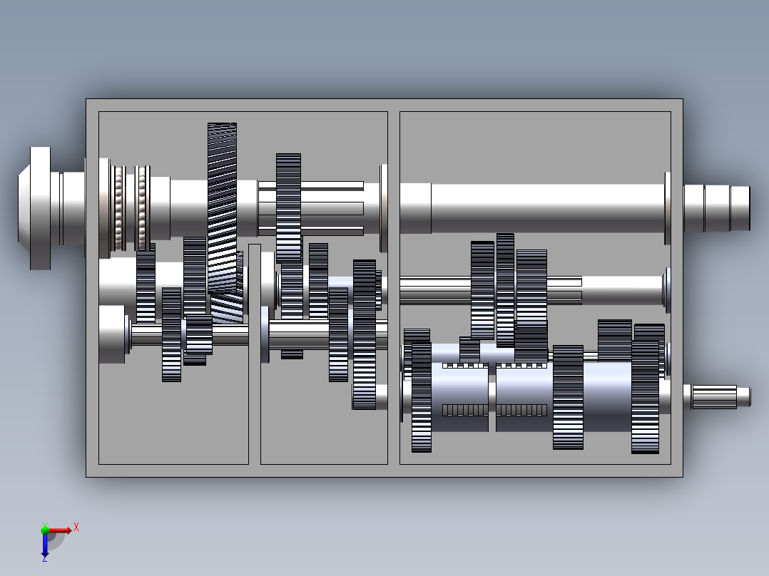 CA6140车床主轴箱模型图设计三维+二维+说明书俯视图