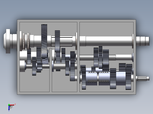CA6140车床主轴箱模型图设计三维+二维+说明书俯视缩略图
