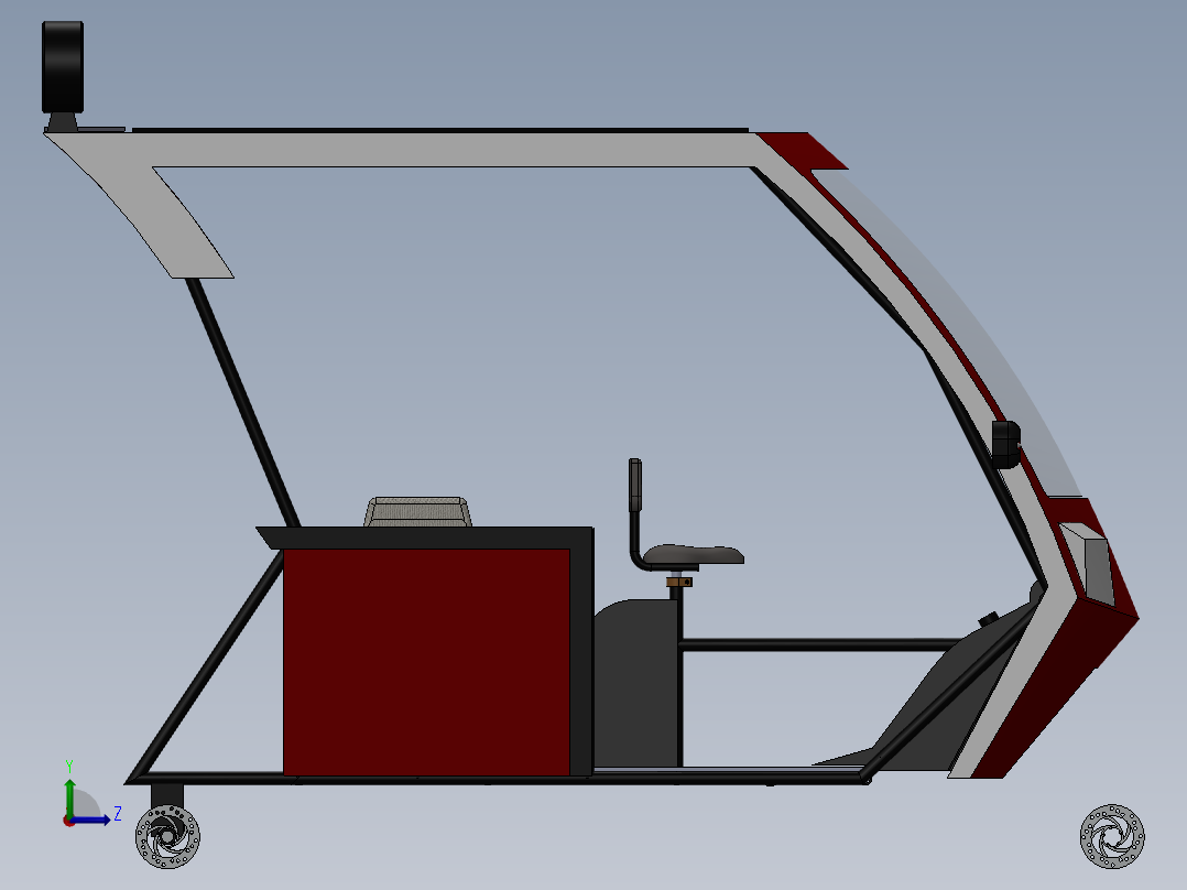 混合动力电动三轮车--sw左视图