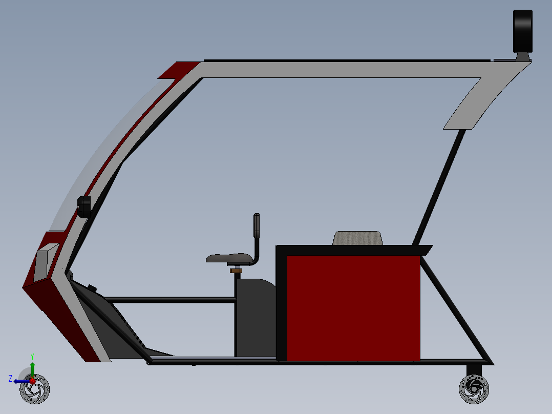 混合动力电动三轮车--sw右视图