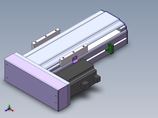 电动滑台模组SDM左折模型正等轴测缩略图