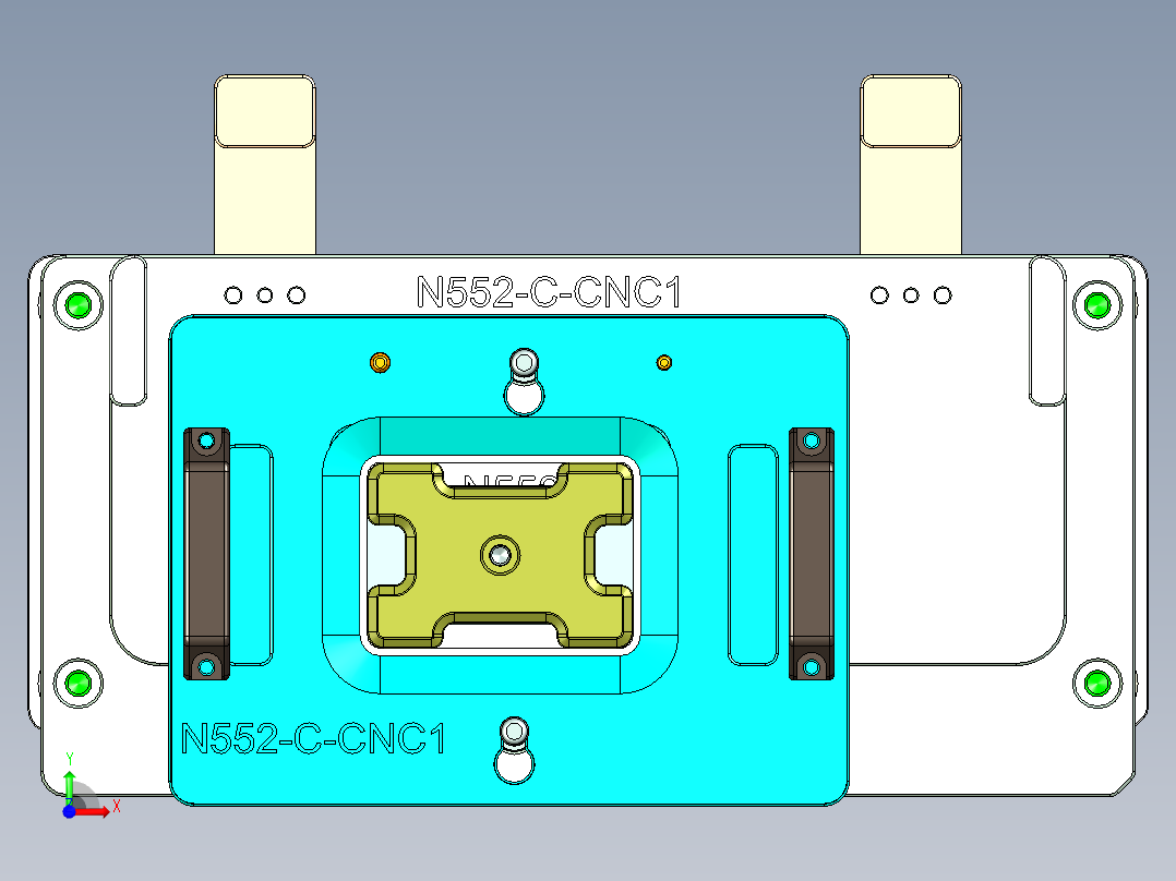 N552-C笔记本CNC工装夹具三维模型-CNC1-0420前视图