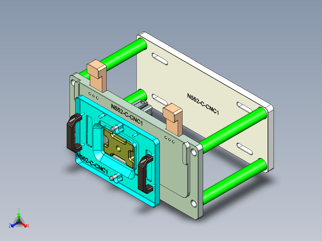 N552-C笔记本CNC工装夹具三维模型-CNC1-0420正等轴测图