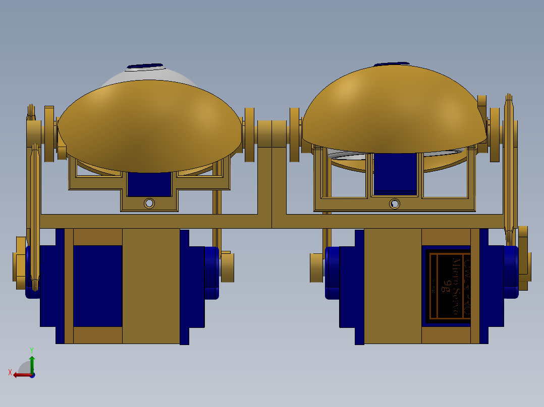 animatronic eyes仿生眼睛机构3D图纸 Solidworksy设计后视图