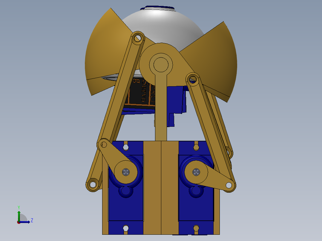 animatronic eyes仿生眼睛机构3D图纸 Solidworksy设计左视图