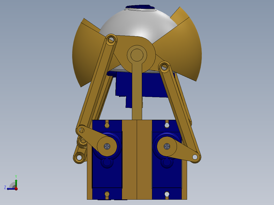 animatronic eyes仿生眼睛机构3D图纸 Solidworksy设计右视图