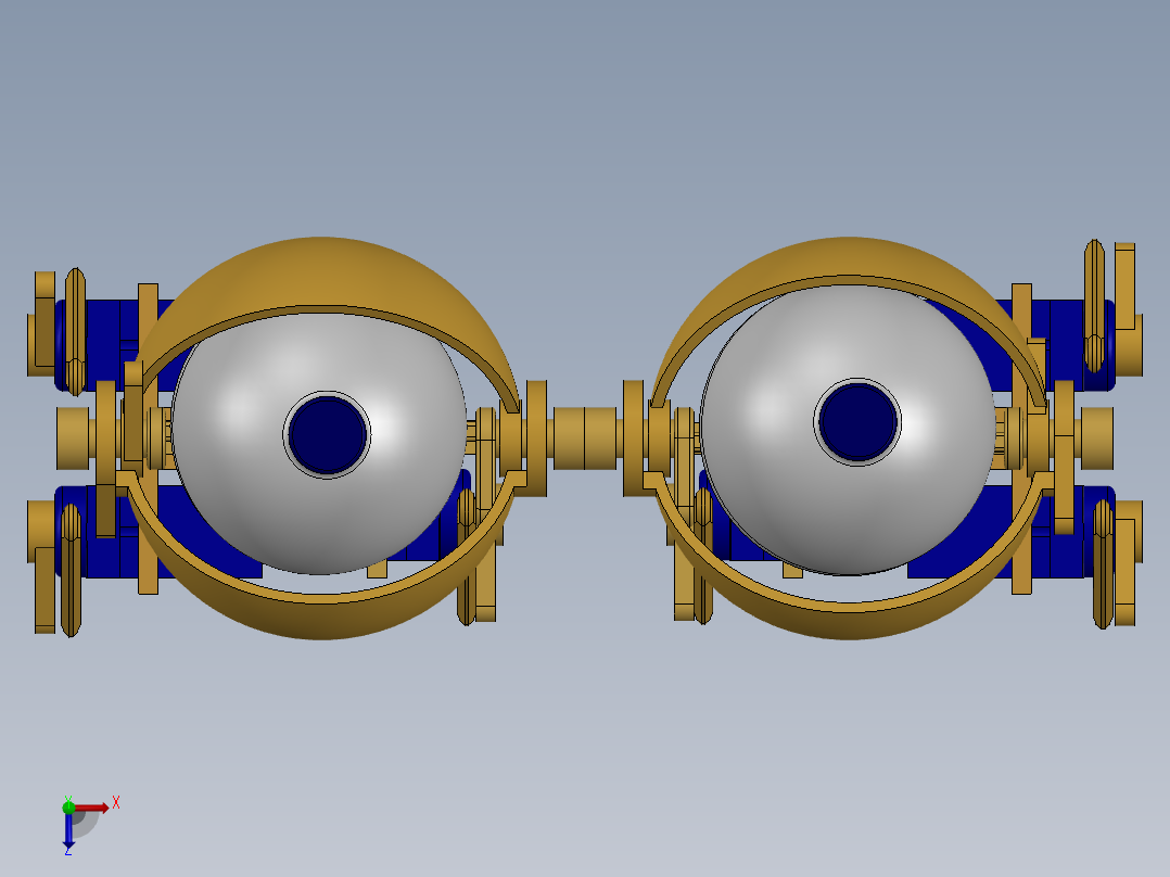 animatronic eyes仿生眼睛机构3D图纸 Solidworksy设计俯视图