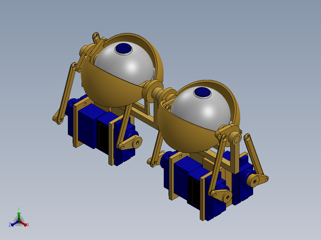 animatronic eyes仿生眼睛机构3D图纸 Solidworksy设计正等轴测图
