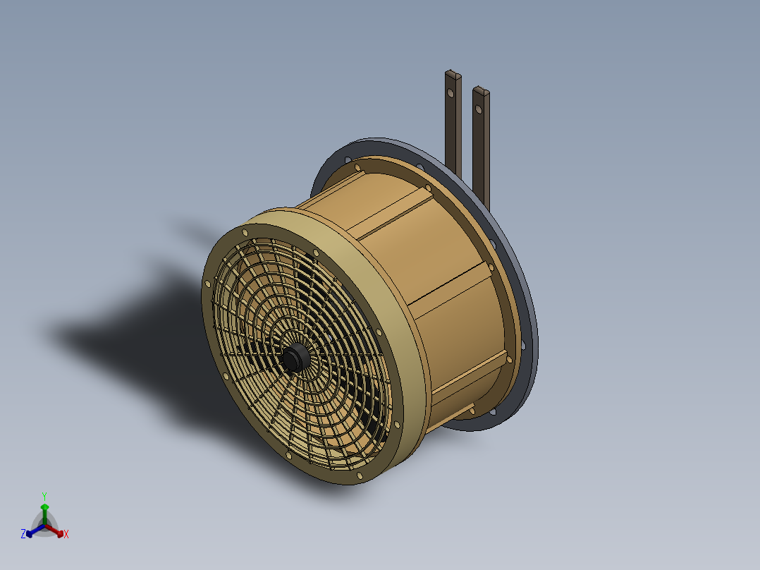 换气扇排气扇正等轴测图