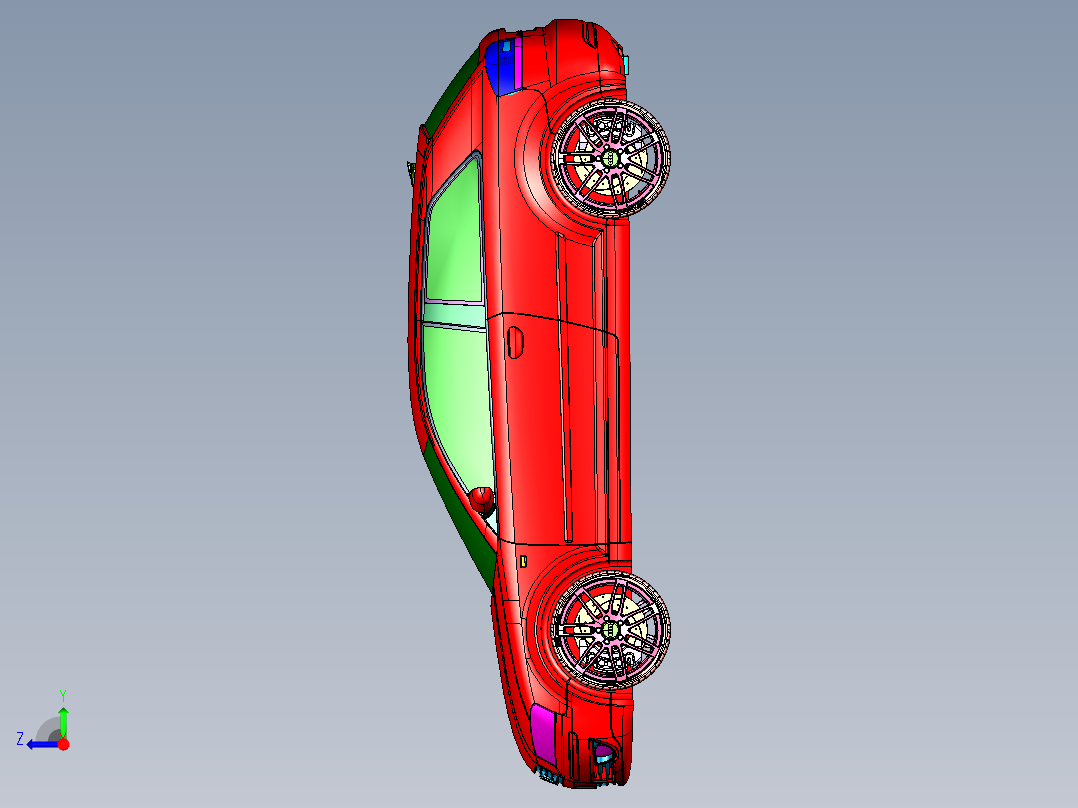 奥迪A3三维模型右视图