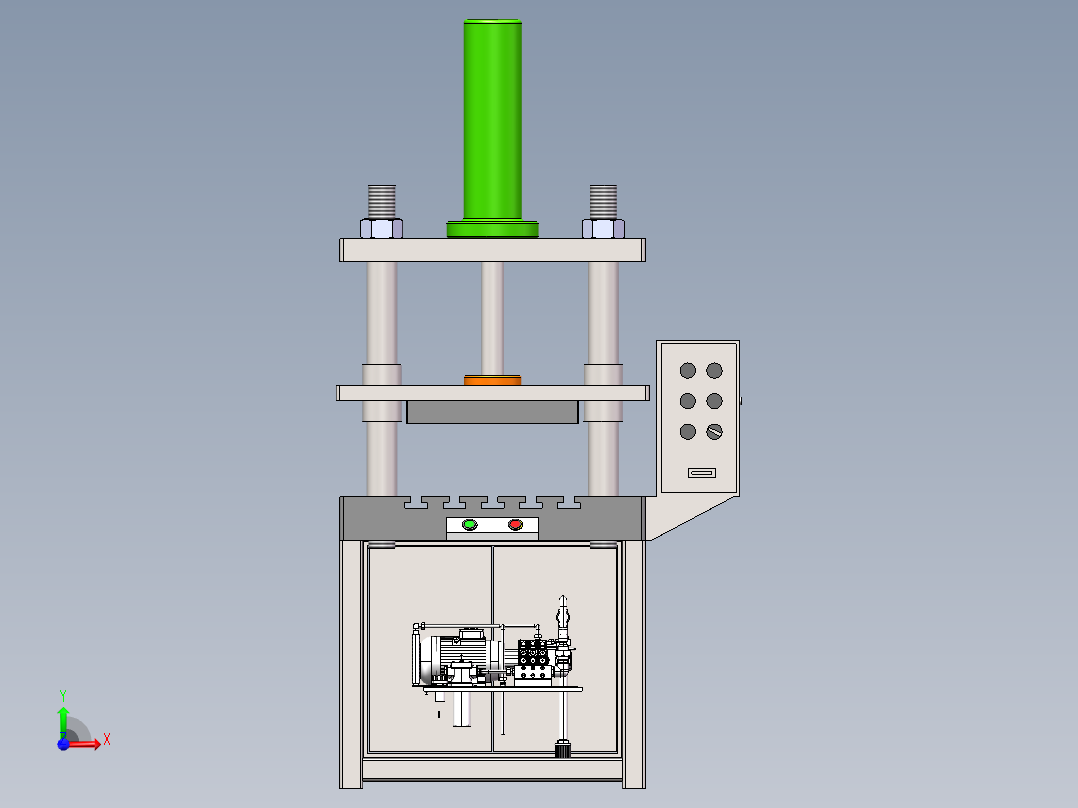 单柱头压力机前视图