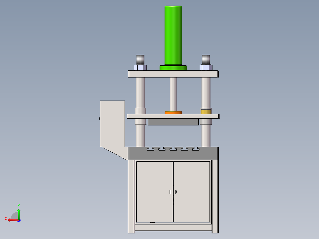 单柱头压力机后视图
