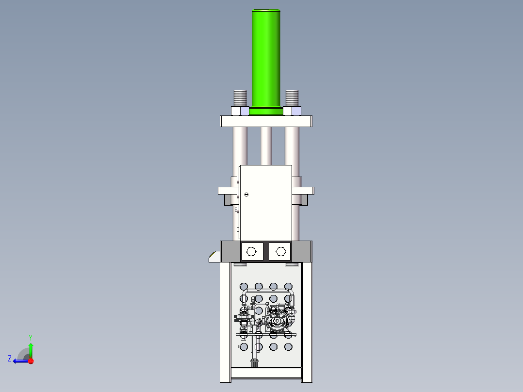 单柱头压力机右视图