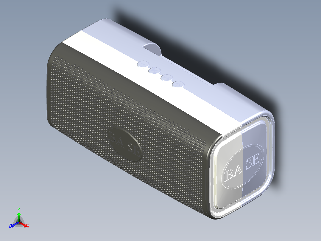 蓝牙音箱型号正等轴测图