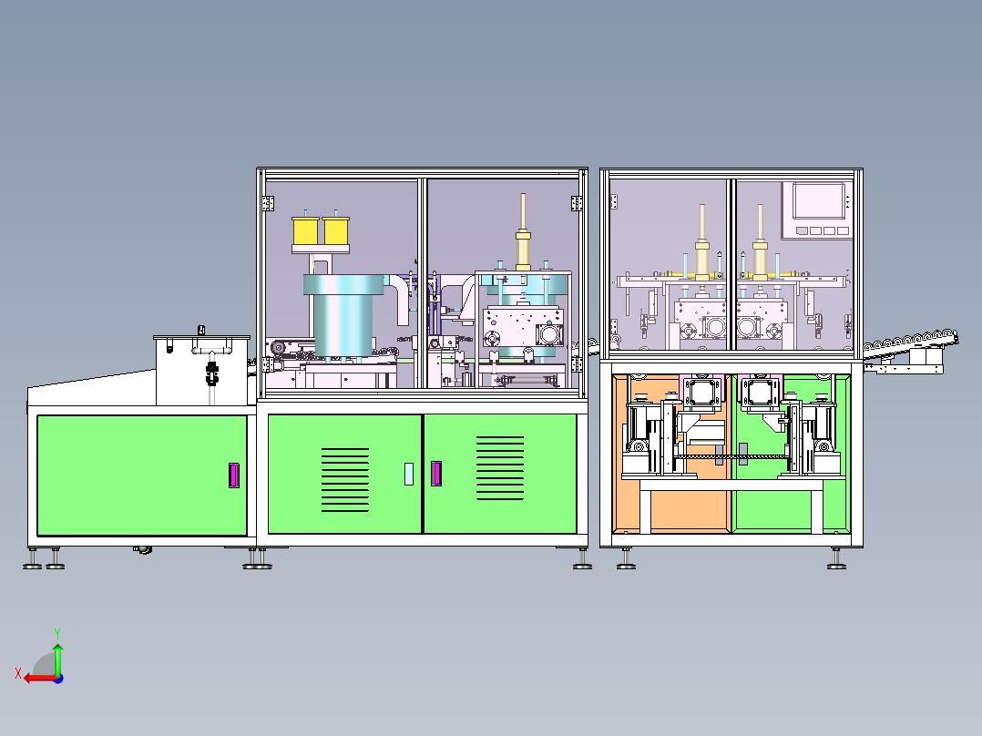 全自动微型马达转子加工生产线后视图