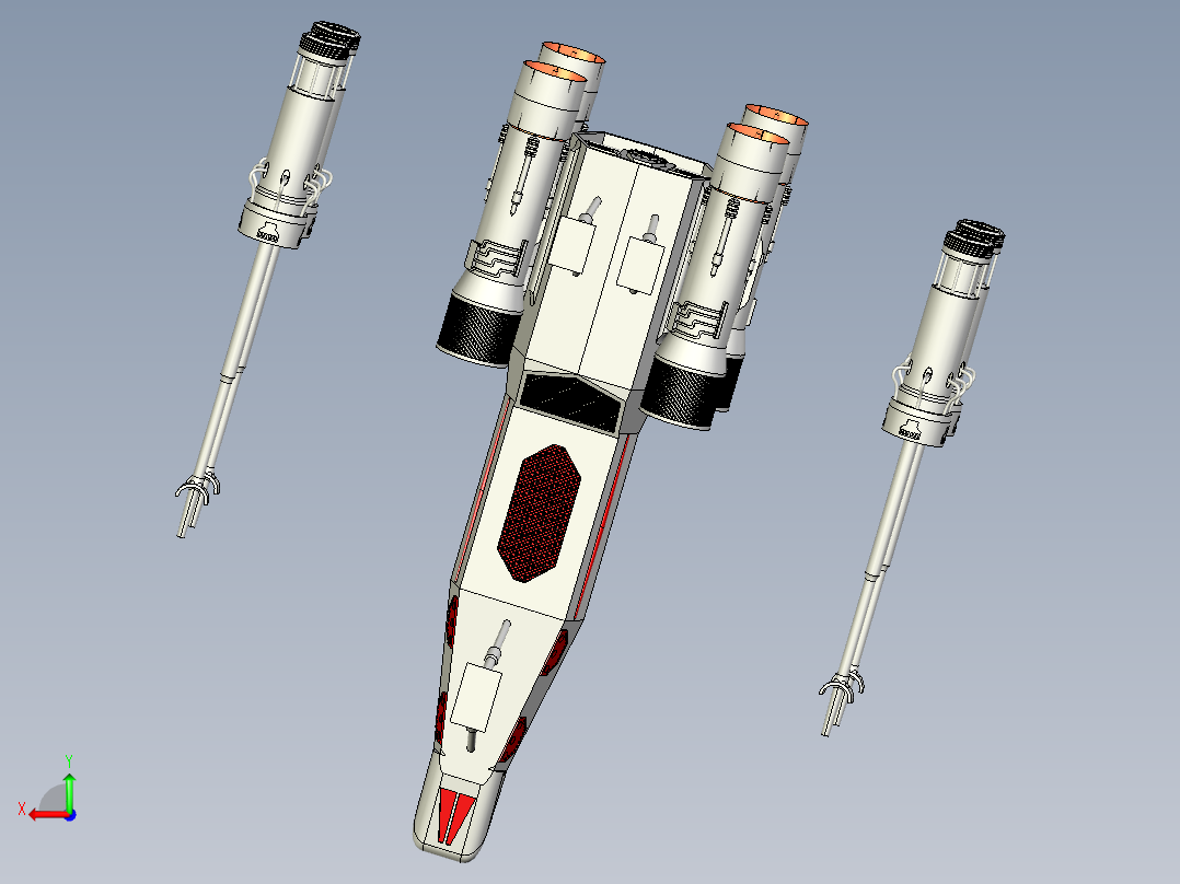 A2004151-X翼带R2D2星球大战后视图