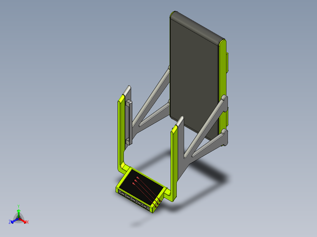 运动心电检测仪正等轴测图