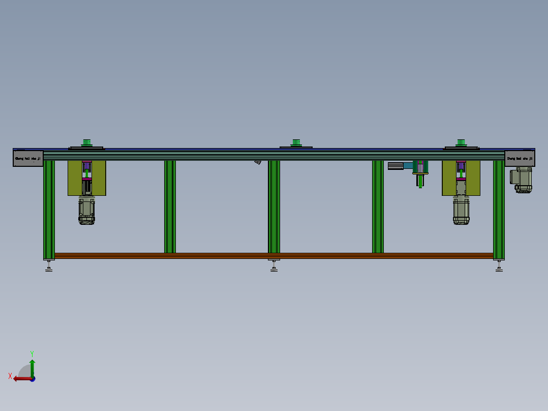 工装夹具环形双列皮带输送线后视图