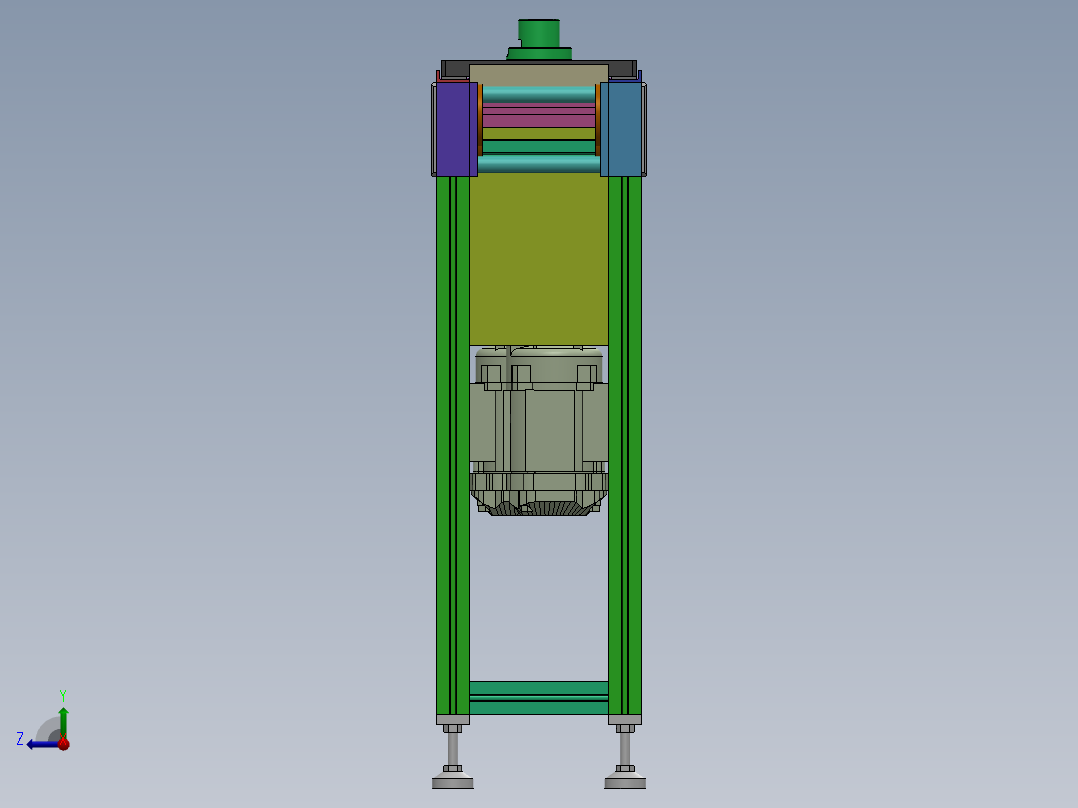 工装夹具环形双列皮带输送线右视图