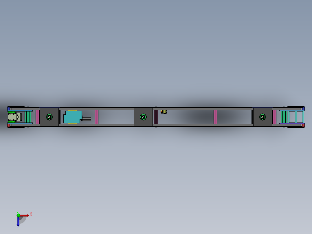 工装夹具环形双列皮带输送线俯视图