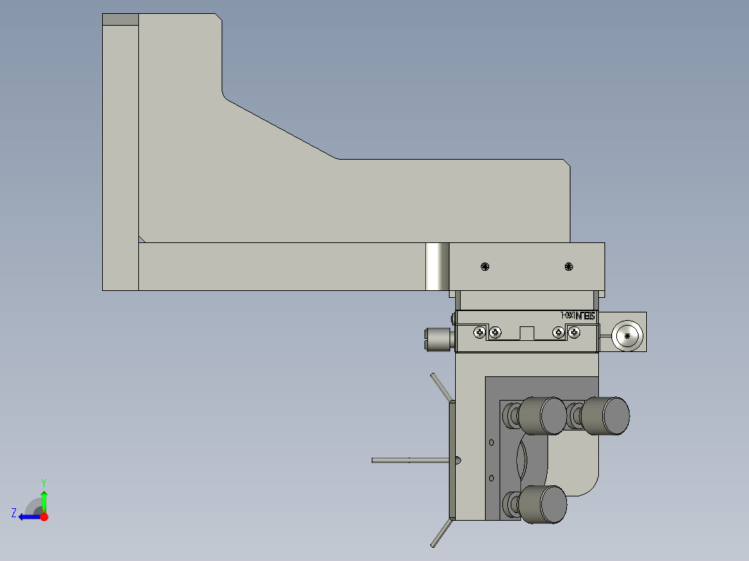 悬臂反射镜组件右视图