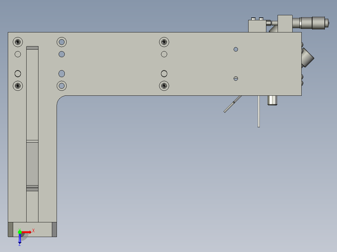 悬臂反射镜组件俯视图