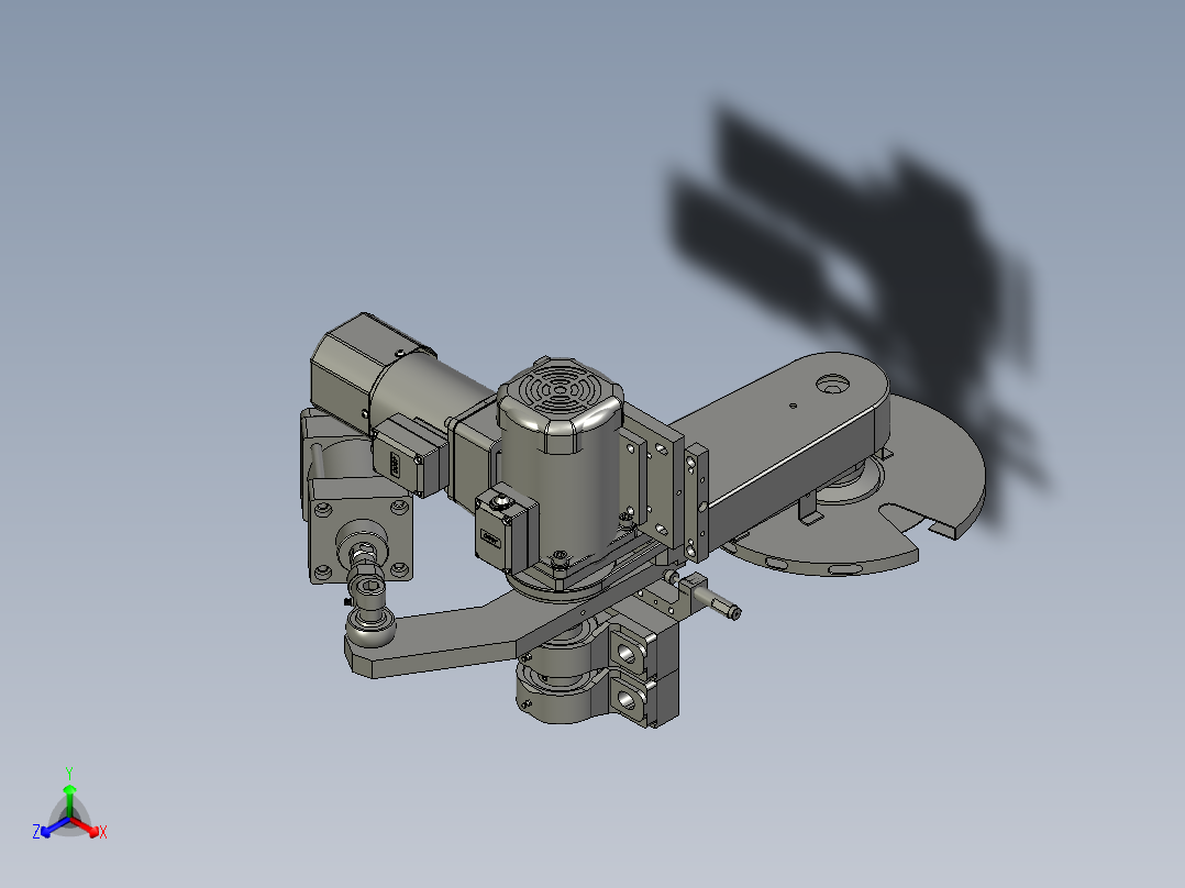 180W单皮带小切割头正等轴测图